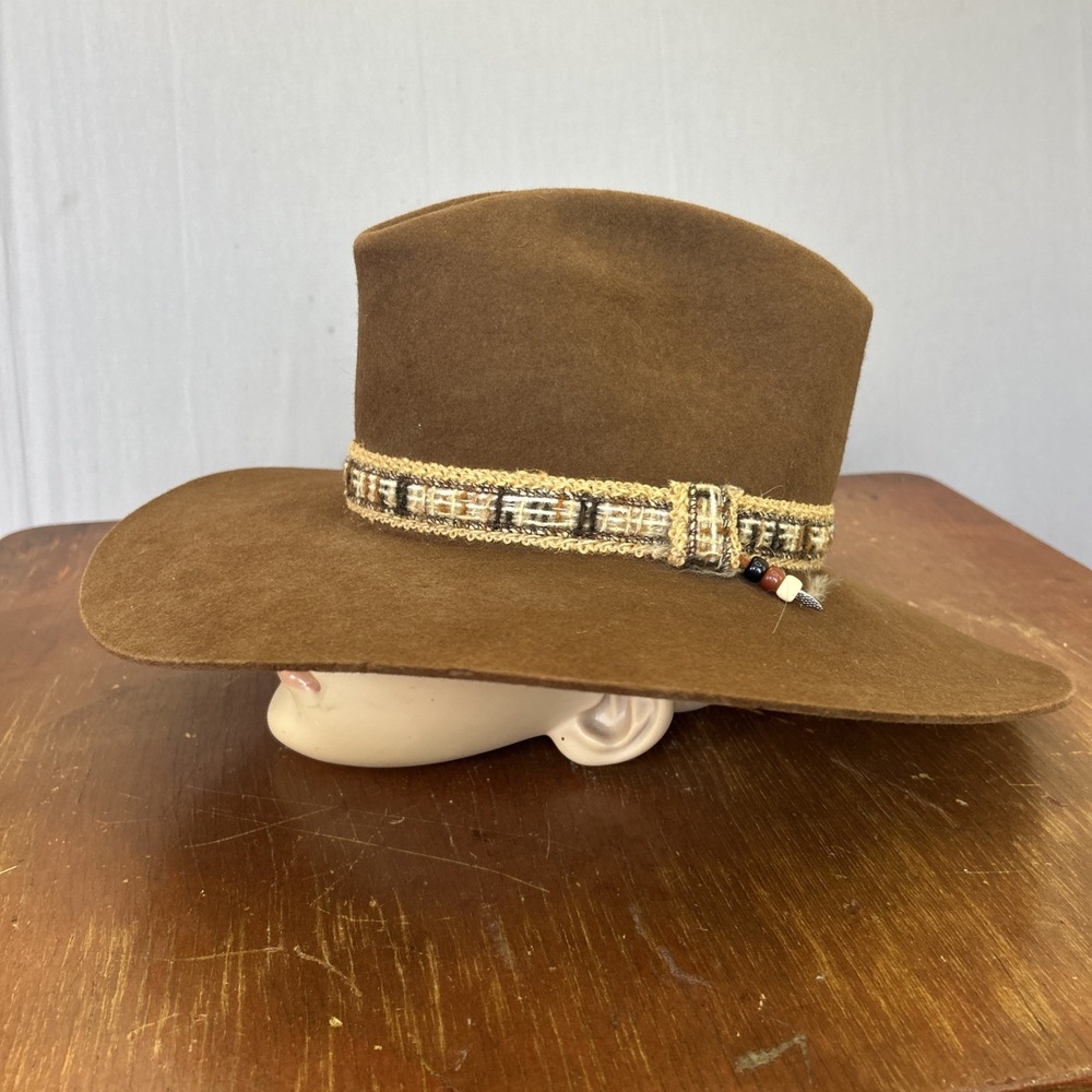 Vintage Resistol Stagecoach Cowboy Hat Self Conforming Felt "Whiskey"  Sz 6 3/4